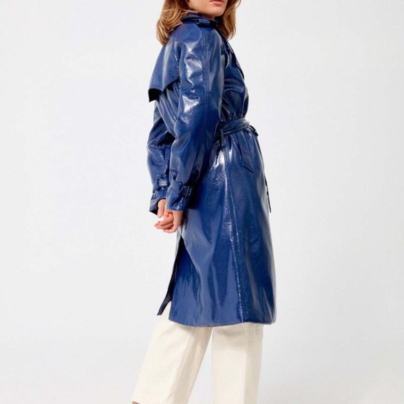 Rachel Antonoff Blue Trench Coat - Picture 2 of 8